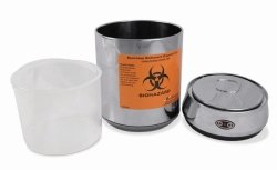 Disposal can biohazard, stainless steel, with motion sensor lid | Type : Disposal can